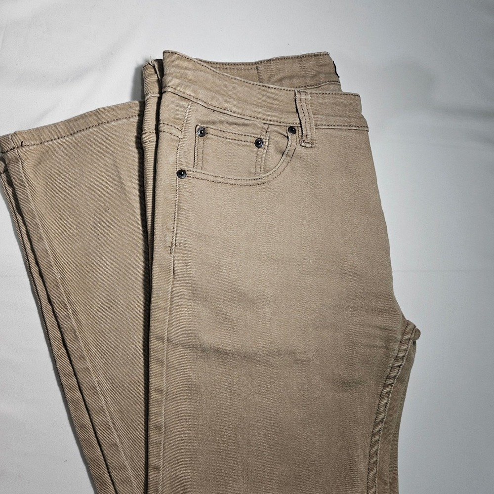 Victorious Mens Khaki Tan Stretch Jeans Size 36x32 Straight Leg Twill Pants